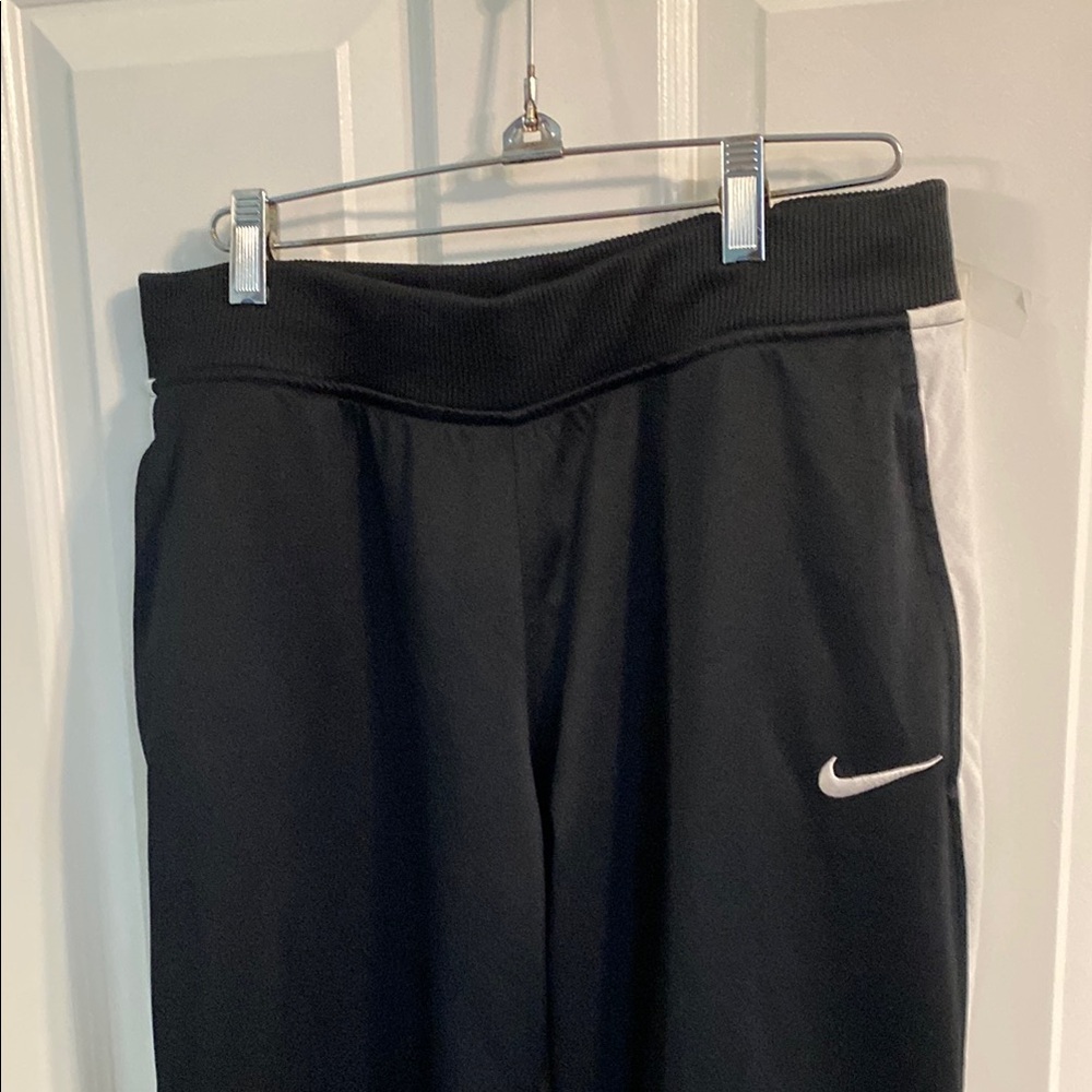 Nike Black and White  joggers with wide leg